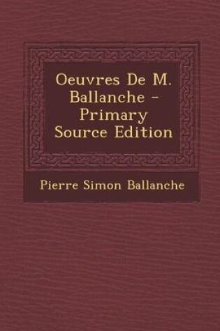 Cover of Oeuvres de M. Ballanche