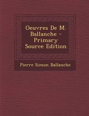 Book cover for Oeuvres de M. Ballanche