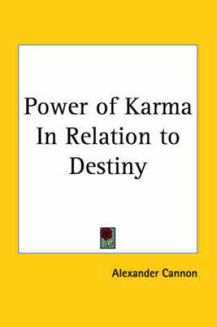 Cover of Power of Karma in Relation to Destiny (1937)