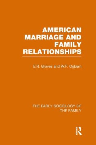 Cover of Early Sociology of Family V 7