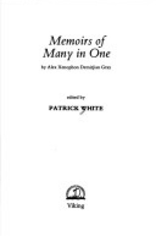 Cover of Memoirs of Many in One, by Alex Xenophon Demirjian Gray