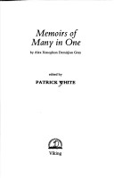 Book cover for Memoirs of Many in One, by Alex Xenophon Demirjian Gray