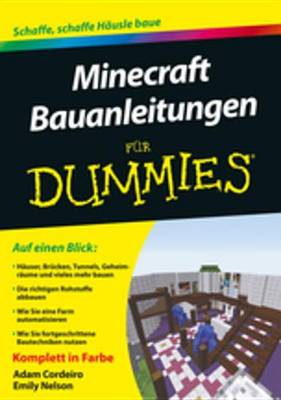 Book cover for Minecraft Bauanleitungen für Dummies