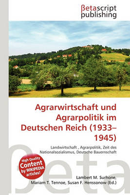 Cover of Agrarwirtschaft Und Agrarpolitik Im Deutschen Reich (1933-1945)