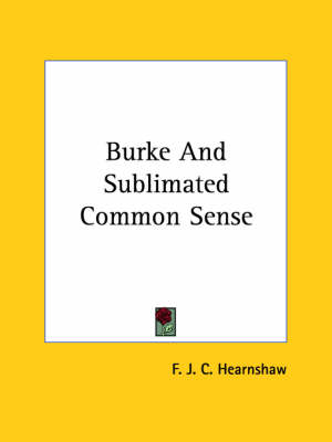 Book cover for Burke and Sublimated Common Sense