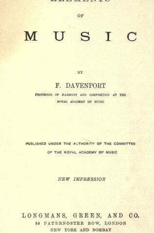 Cover of Elements of Music