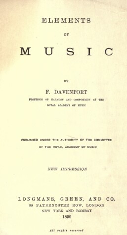 Book cover for Elements of Music