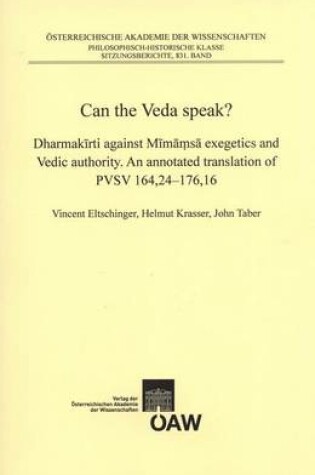 Cover of Can the Veda Speak?