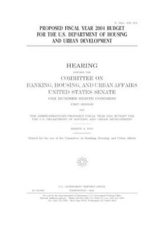 Cover of Proposed fiscal year 2004 budget for the U.S. Department of Housing and Urban Development