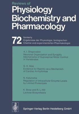 Book cover for Reviews of Physiology, Biochemistry and Pharmacology 72