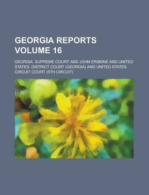 Book cover for Georgia Reports Volume 16