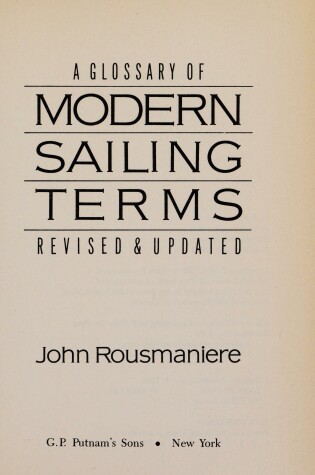 Cover of Glossary of Modern Sailing Terms