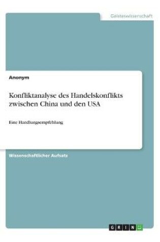 Cover of Konfliktanalyse des Handelskonflikts zwischen China und den USA