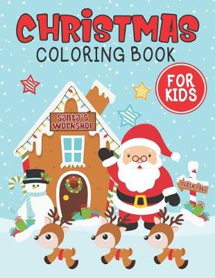 Book cover for Christmas coloring book for kids