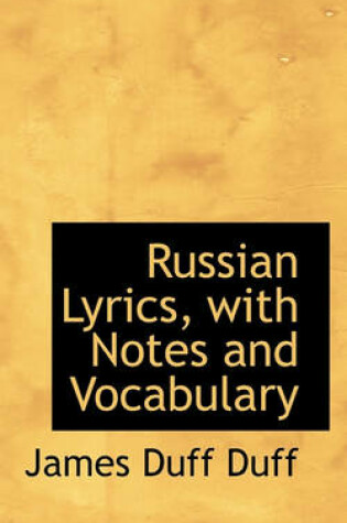 Cover of Russian Lyrics, with Notes and Vocabulary