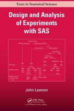 Cover of Design and Analysis of Experiments with SAS