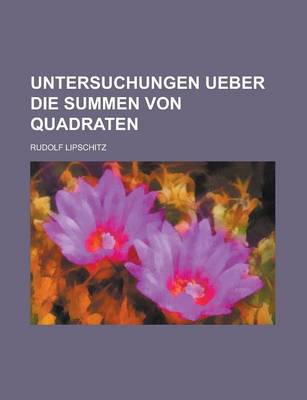 Book cover for Untersuchungen Ueber Die Summen Von Quadraten