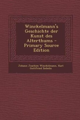 Cover of Winckelmann's Geschichte Der Kunst Des Alterthums