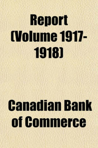 Cover of Report (Volume 1917-1918)