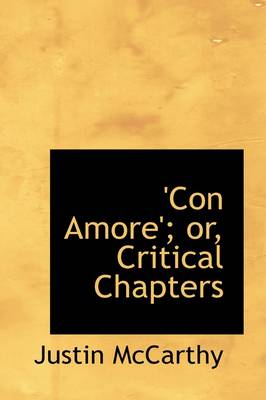 Book cover for 'con Amore'; Or, Critical Chapters