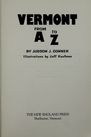 Cover of Vermont from A to Z