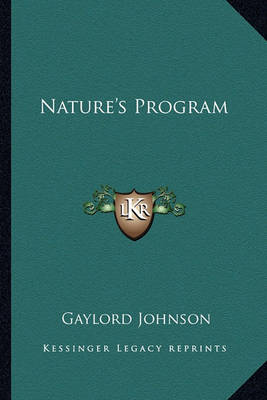 Book cover for Nature's Program