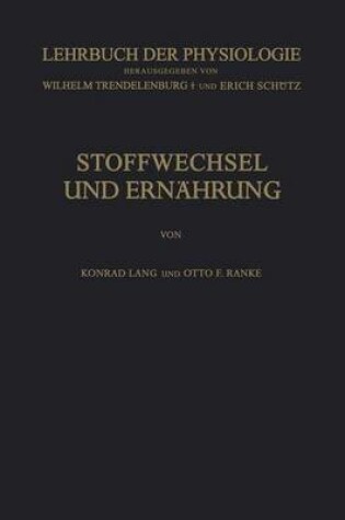 Cover of Stoffwechsel Und Ernahrung