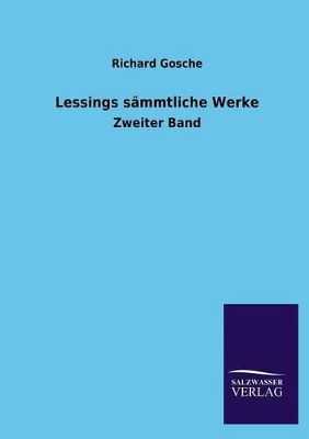 Book cover for Lessings Sammtliche Werke