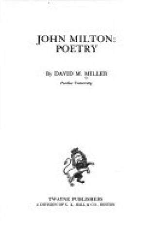 Cover of John Milton: Poetry
