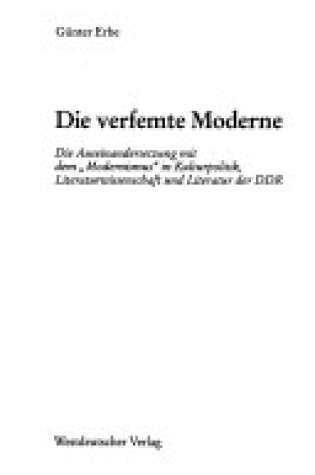 Cover of Die Verfemte Moderne