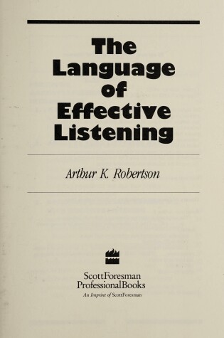 Cover of The Language of Effective Listening