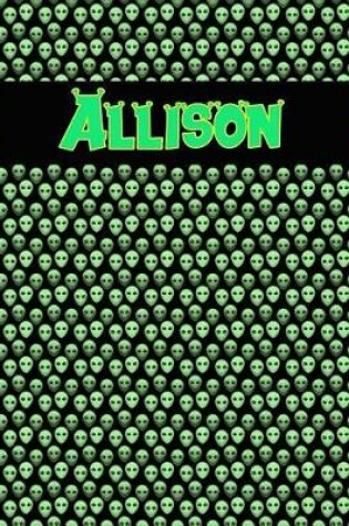 Cover of 120 Page Handwriting Practice Book with Green Alien Cover Allison