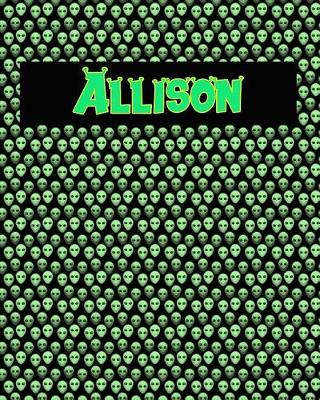 Book cover for 120 Page Handwriting Practice Book with Green Alien Cover Allison