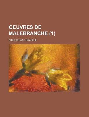 Book cover for Oeuvres de Malebranche (1)