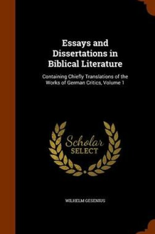 Cover of Essays and Dissertations in Biblical Literature