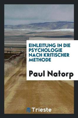 Book cover for Einleitung in Die Psychologie Nach Kritischer Methode