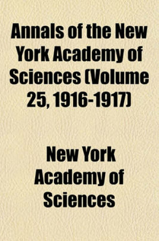 Cover of Annals of the New York Academy of Sciences Volume 15-16