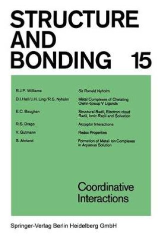 Cover of Coordinative Interactions