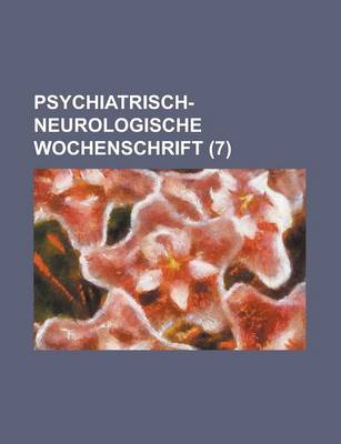 Book cover for Psychiatrisch-Neurologische Wochenschrift (7 )