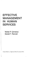 Book cover for Effective Management in Human Services