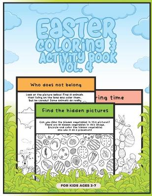 Book cover for Easter coloring and activity book vol.4