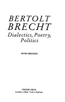 Book cover for Bertolt Brecht