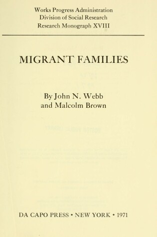 Cover of Migrant Families