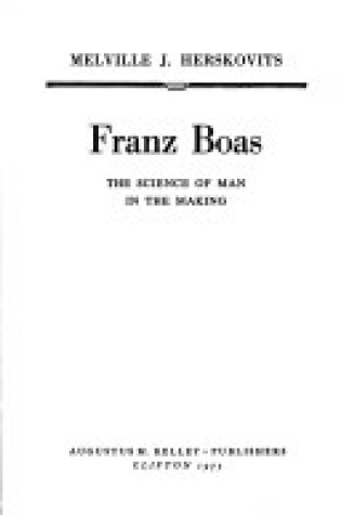 Cover of Franz Boas