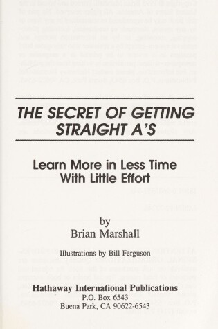 Cover of The Secret of Getting Straight A's