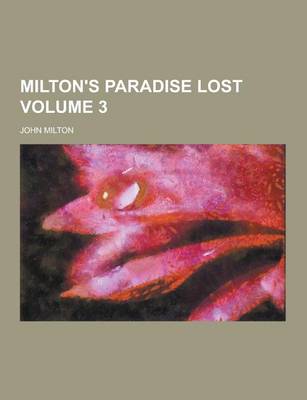 Book cover for Milton's Paradise Lost Volume 3