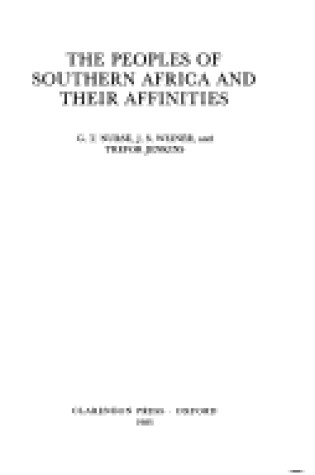 Cover of Peoples of Southern Africa and Their Affinities