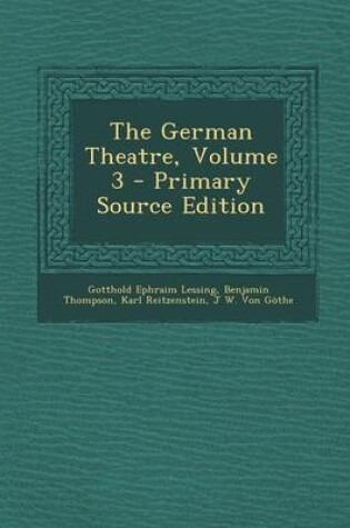 Cover of German Theatre, Volume 3