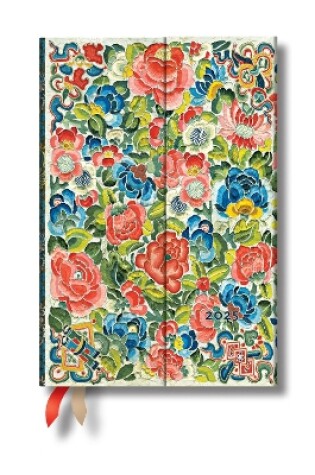 Cover of Pear Garden (Peking Opera Embroidery) Mini 18-month Horizontal Hardback Dayplanner 2025 (Wrap Closure)