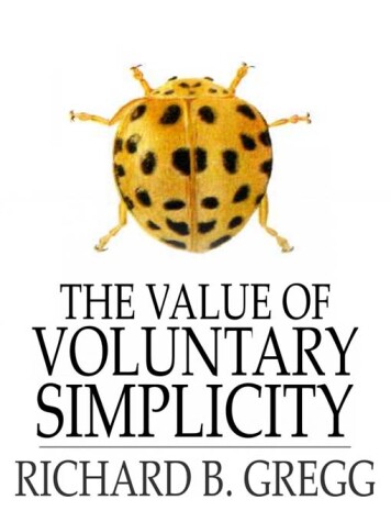 Book cover for The Value of Voluntary Simplicity